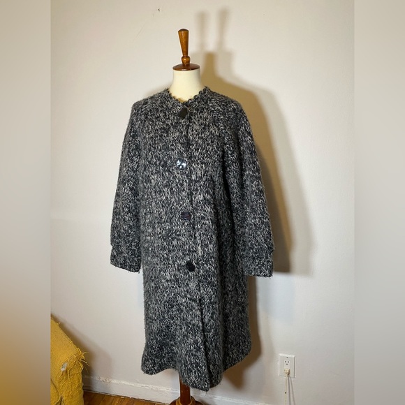 60s VTG Heather Grey Winter Coat - Picture 6 of 16